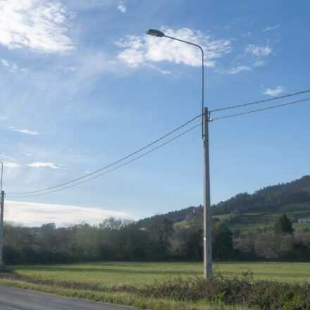 Rustic street lamp on rural area